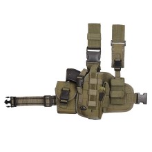 Pouzdro taktické stehenní101 INC Hip Molle Leg Holster pravé - olivové