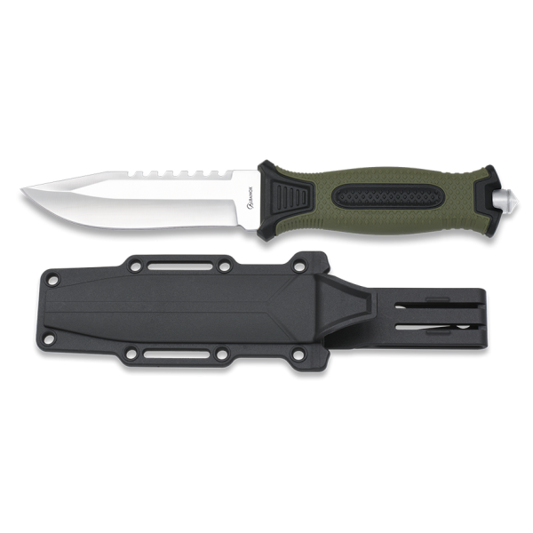 Nůž outdoorový s pevnou čepelí ALBAINOX MA 32539 - olivový/černý