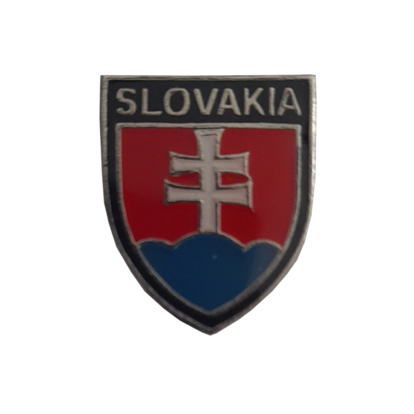 Odznak SLOVAKIA erb 2,4 x 2,2cm - stříbrný