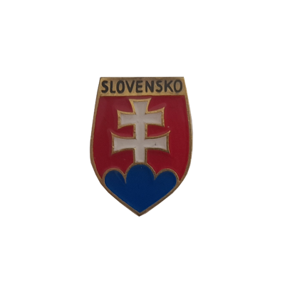 Odznak s nápisem SLOVENSKO erb 1,8x1,4cm - zlatý