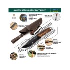 Nůž outdoorový s pevnou čepelí BEAVERCRAFT BSH4 Dusk Bushcraft 125mm s křesadlem - orechové dřevo