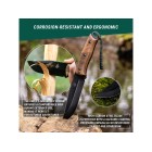 Nůž outdoorový s pevnou čepelí BEAVERCRAFT BSH4 Dusk Bushcraft 125mm s křesadlem - orechové dřevo