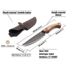 Nůž lovecký s pevnou čepelí BEAVERCRAFT HGK6 Hunting 130mm - orechové dřevo