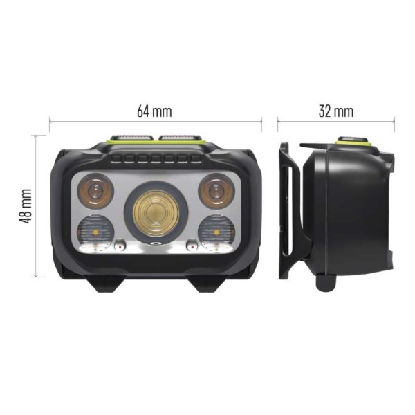 Svítilna čelová EMOS LED P3546 550lm Li-Pol 100mAh nabíjecí - černá