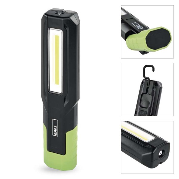 Svítilna pracovní nabíjecí EMOS COB LED+LED P4546 500lm 2000mAh