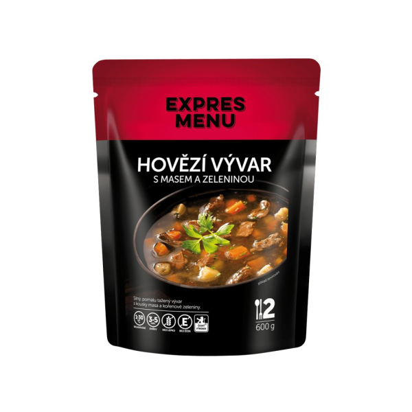 Jídlo EXPRES MENU Hovězí vývar s masem a zeleninou 600g