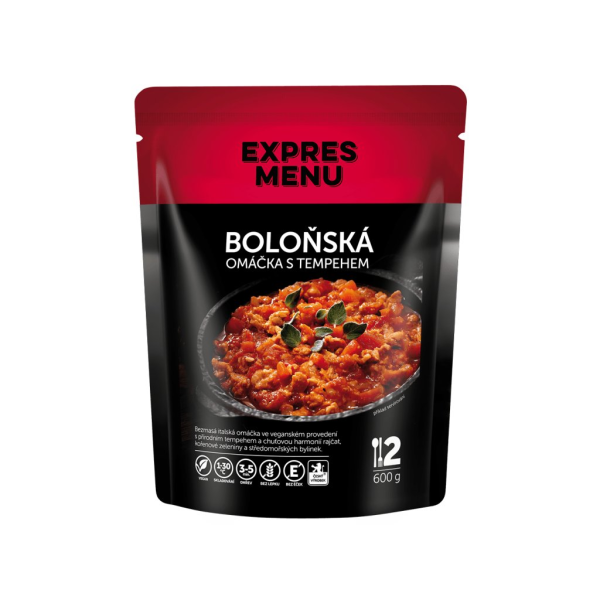 Jídlo EXPRES MENU Boloňská omáčka s tempehem 2 porce 600g