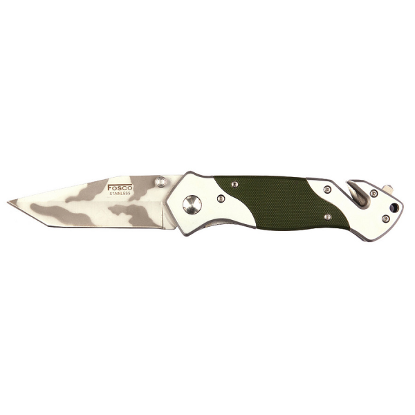 Nůž zavírací taktický FOSCO H254G10 s klipem - olivový