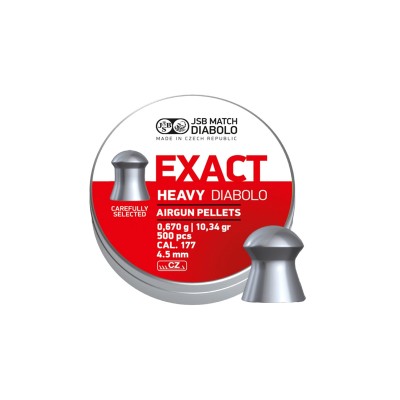 Ďábelky JSB Exact Heavy 0,670g, kal. 4,52mm, 500ks - oblé
