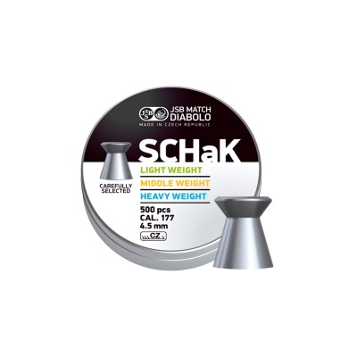 Diabolky JSB SCHaK (modrá - S100) 0,535g kal. 4,5mm, 500ks - ploché