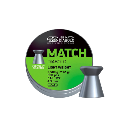 Ďábelky JSB Match Light Weight 0,500g, kal. 4,5mm, 500ks - ploché