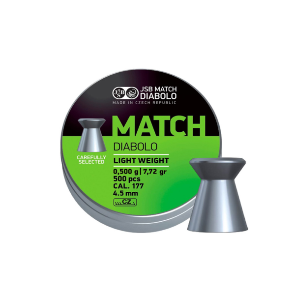 Ďábelky JSB Match Light Weight 0,500g, kal. 4,5mm, 500ks - ploché