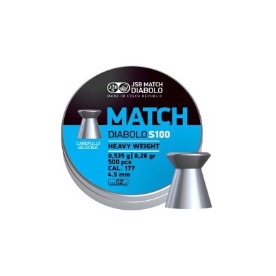 Ďábelky JSB Match S100 0,535g, kal. 4,5mm, 500ks - ploché