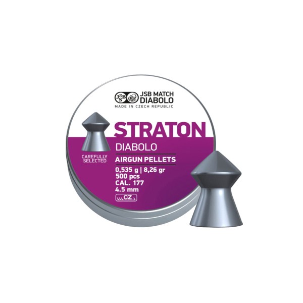 Ďábelky JSB Straton 0,535g, kal. 4,5mm, 500ks - špičaté