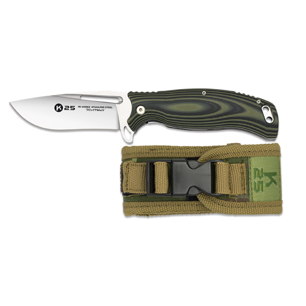 Nůž zavírací taktický K25 MA 18868 CNC G10 - wengue green