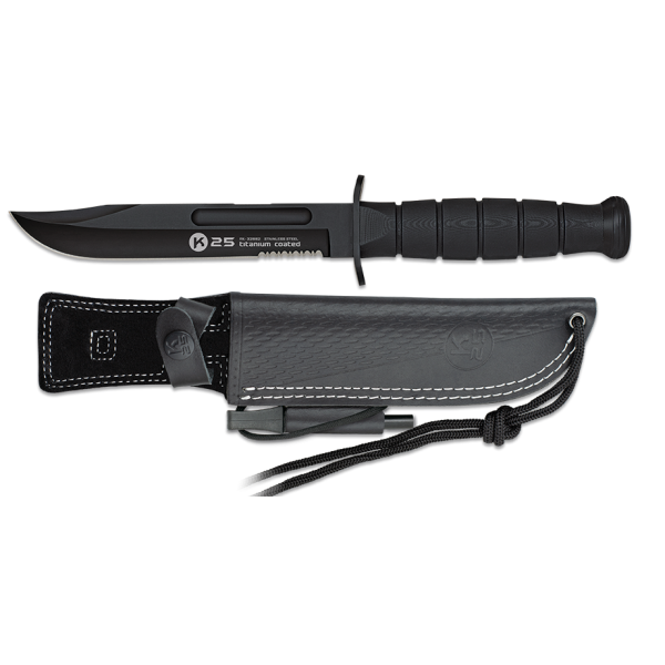 Nůž taktický s pevnou čepelí K25 MA 32692 Tactical Black Knife G10 - černý