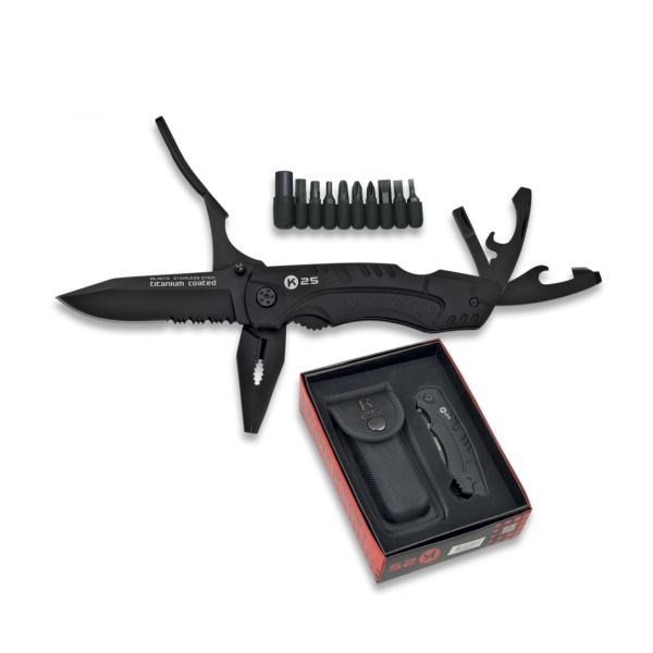 Nůž zavírací multifunkční K25 Tactical Multi-tool Knife MA 11072 s bity