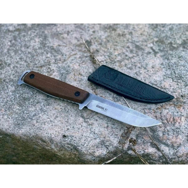 Nůž outdoorový s pevnou čepelí KIZLYAR SUPREME RedSteel General X1 - kaukazský ořech