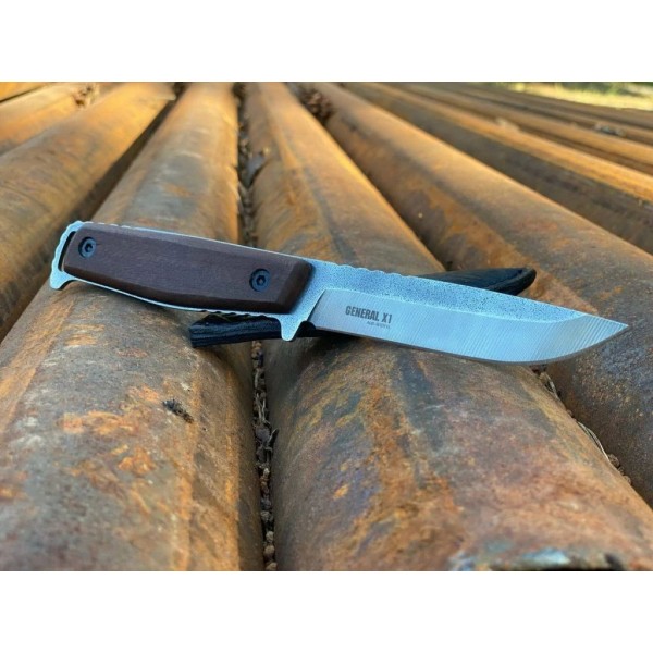 Nůž outdoorový s pevnou čepelí KIZLYAR SUPREME RedSteel General X1 - kaukazský ořech