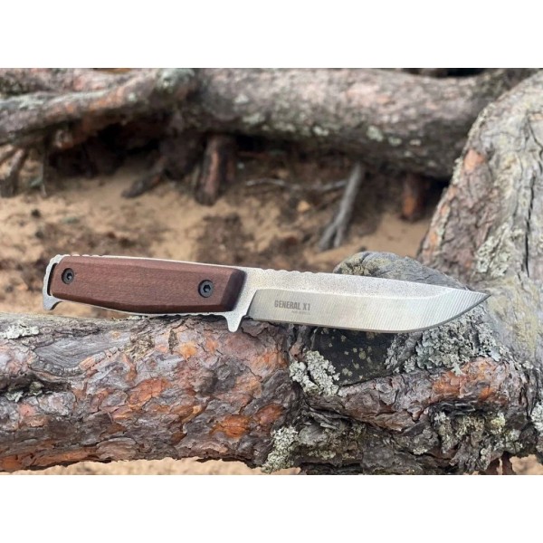 Nůž outdoorový s pevnou čepelí KIZLYAR SUPREME RedSteel General X1 - kaukazský ořech