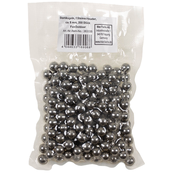 Kuličky ocelové do praku MFH 38333B Steel Ammo Balls 8mm - 200ks