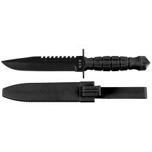 Nůž taktický s pevnou čepelí MFH 44160A Storm Combat Knife - čierny