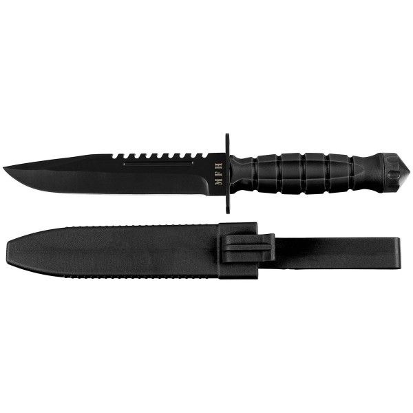 Nůž taktický s pevnou čepelí MFH 44160A Storm Combat Knife - čierny