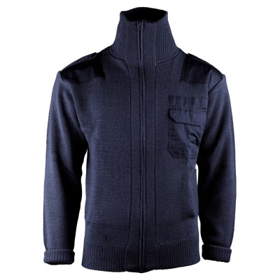 Svetr Mil-Tec Cardigan na zip s kapsou - modrý