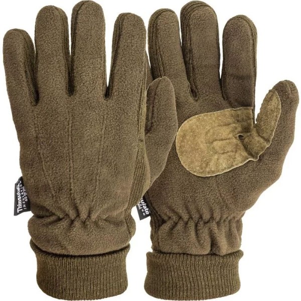 Rukavice RTX Polar, fleece s kůží na dlani - olivové