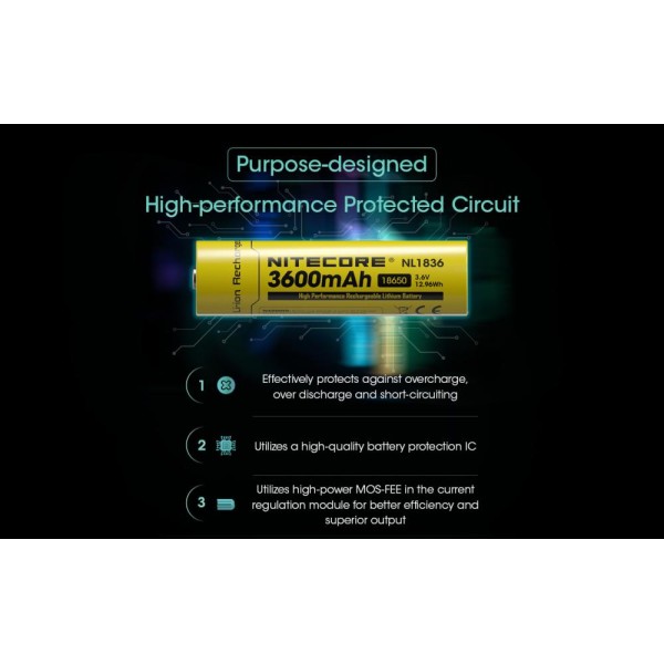 Akumulátor NITECORE NL1836 18650 Li-ion 3,6V - 3600mAh