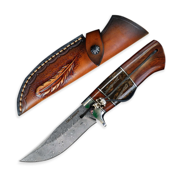 Nůž lovecký s pevnou čepelí DELLINGER Snake Fog 8" - damaškový