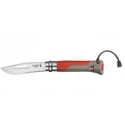 Nůž zavírací outdoorový OPINEL No.08 INOX Outdoor Earth - červený