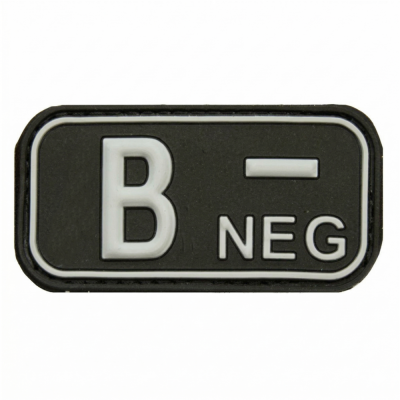 Patch označení krevní skupiny skupiny B- NEG - čierny 