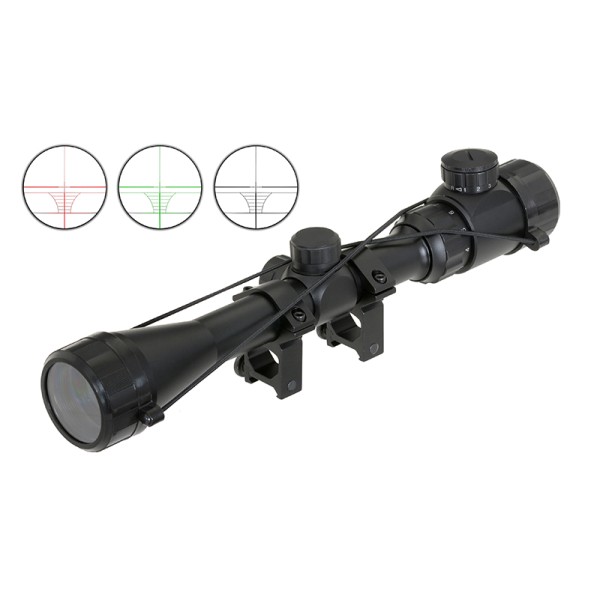 Puškohled PCS 3-9x40E podsvícený, s montáží 22mm - černý