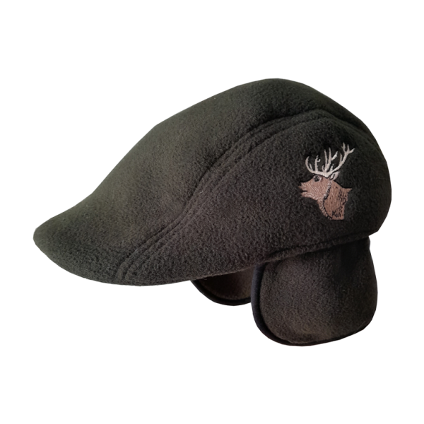 Čepice myslivecká fleece MAJOX Hunter s jelenem - olivová