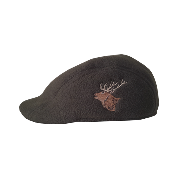 Čepice myslivecká fleece MAJOX Hunter s jelenem - olivová