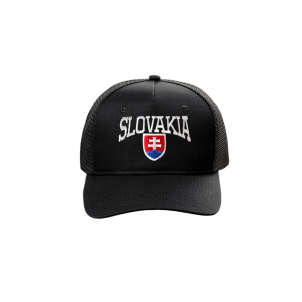 Kšiltovka SLOVAKIA velký nápis, se síťkou - černá