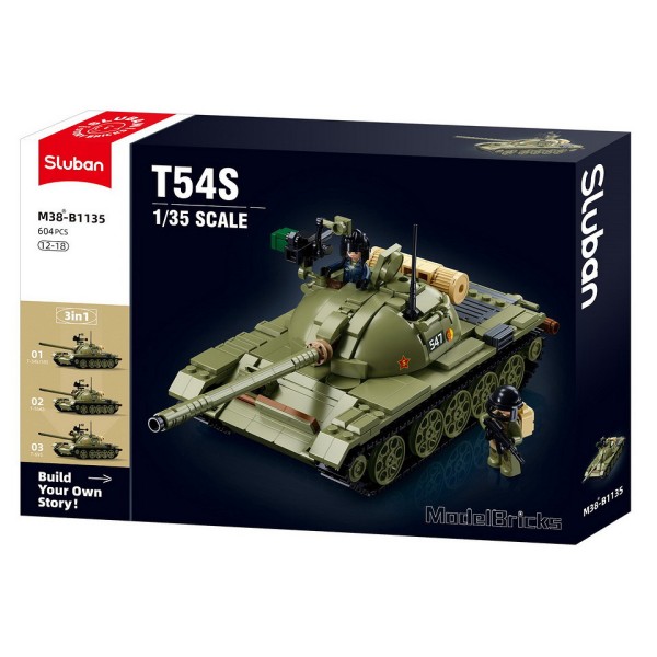 Stavebnice SLUBAN Tank T-54 M38-B1135 3v1
