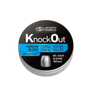Diabolky JSB MATCH Knockout MK3 0,650g, kal. 4,51mm, 500ks - ovální