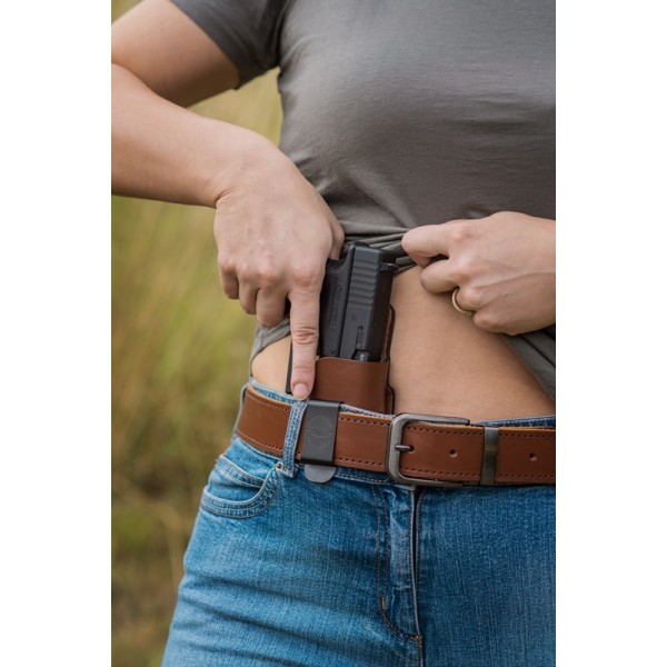 Pouzdro opaskové kožené FALCO Multifit IWB/OWB AM02-2215 pravé - hnědé