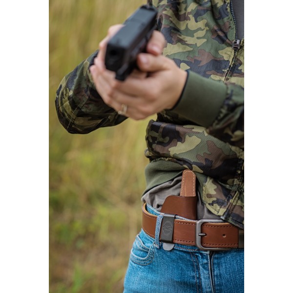Pouzdro opaskové kožené FALCO Multifit IWB/OWB AM02-2215 pravé - hnědé