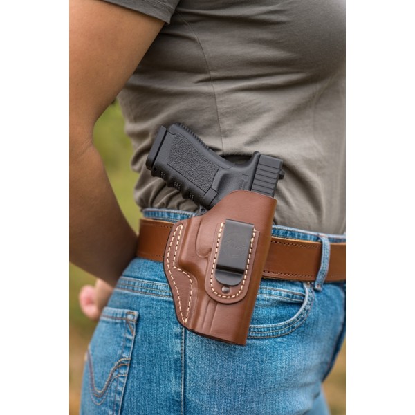 Pouzdro opaskové kožené FALCO Multifit IWB/OWB AM02-2215 pravé - hnědé