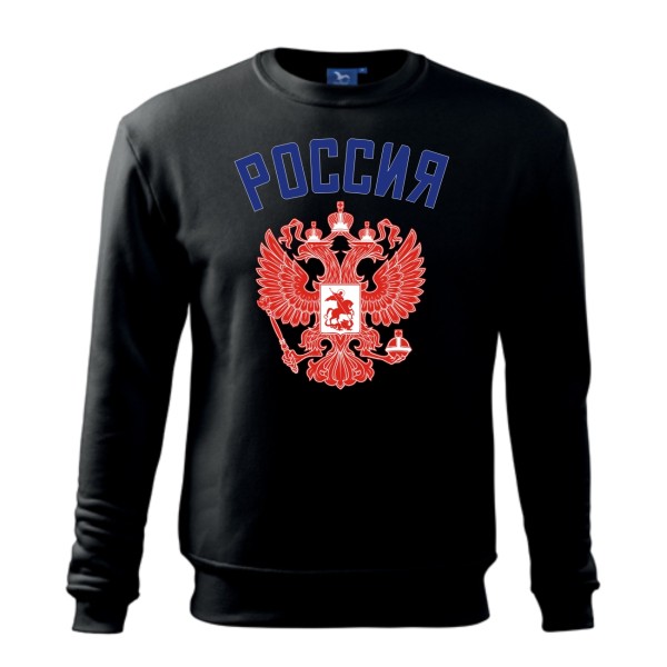 Mikina RUSSIA bez kapuce - černá