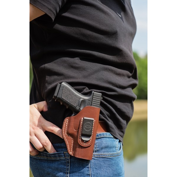 Pouzdro opaskové kožené FALCO Multifit IWB/OWB AM02-2215 pravé - hnědé