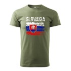 Triko SLOVAKIA rastr - olivové