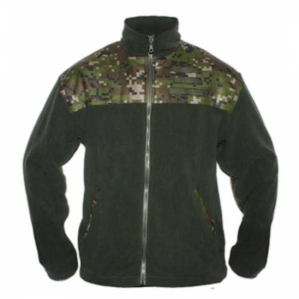 Mikina fleece OS SR se zipem - digital woodland