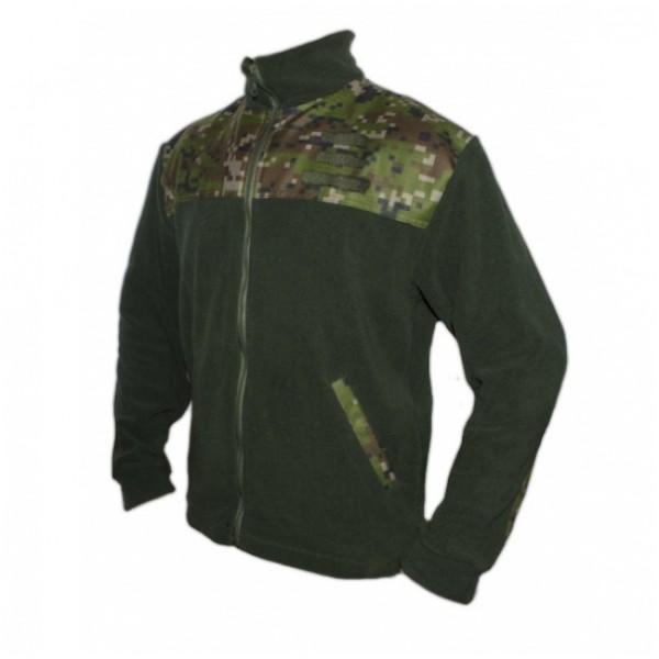 Mikina fleece OS SR se zipem - digital woodland