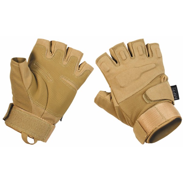 Rukavice taktické otevřené MFH Protect 15553R, bez prstů - coyote