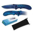 Nůž zavírací ALBAINOX MA 18021 Rainblue Flowers - modrý