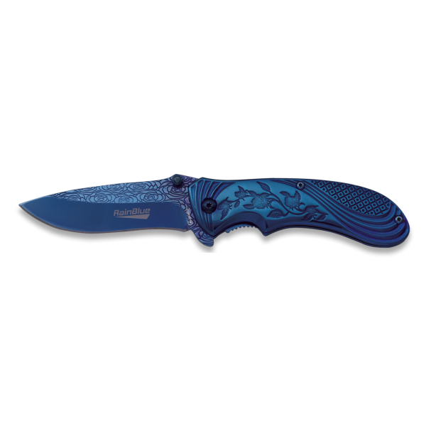 Nůž zavírací ALBAINOX MA 18021 Rainblue Flowers - modrý